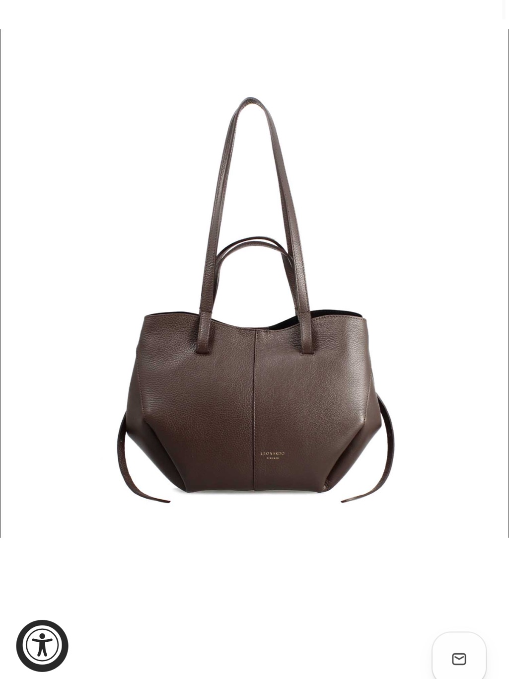 Brown Leather Tote Bag With Dual Handles — image 3 of 5